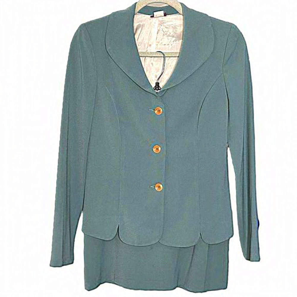 Vintage Countess USA Teal Skirt‎ Set Size M